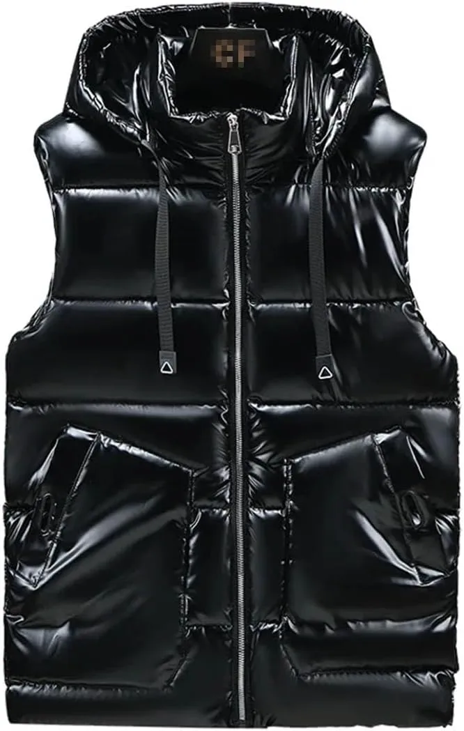 Autumn Winter Vests Men Hooded Thick Warm Cotton Padded Vintage Vest Sleeveless Jacket Plus Size Waistcoat
