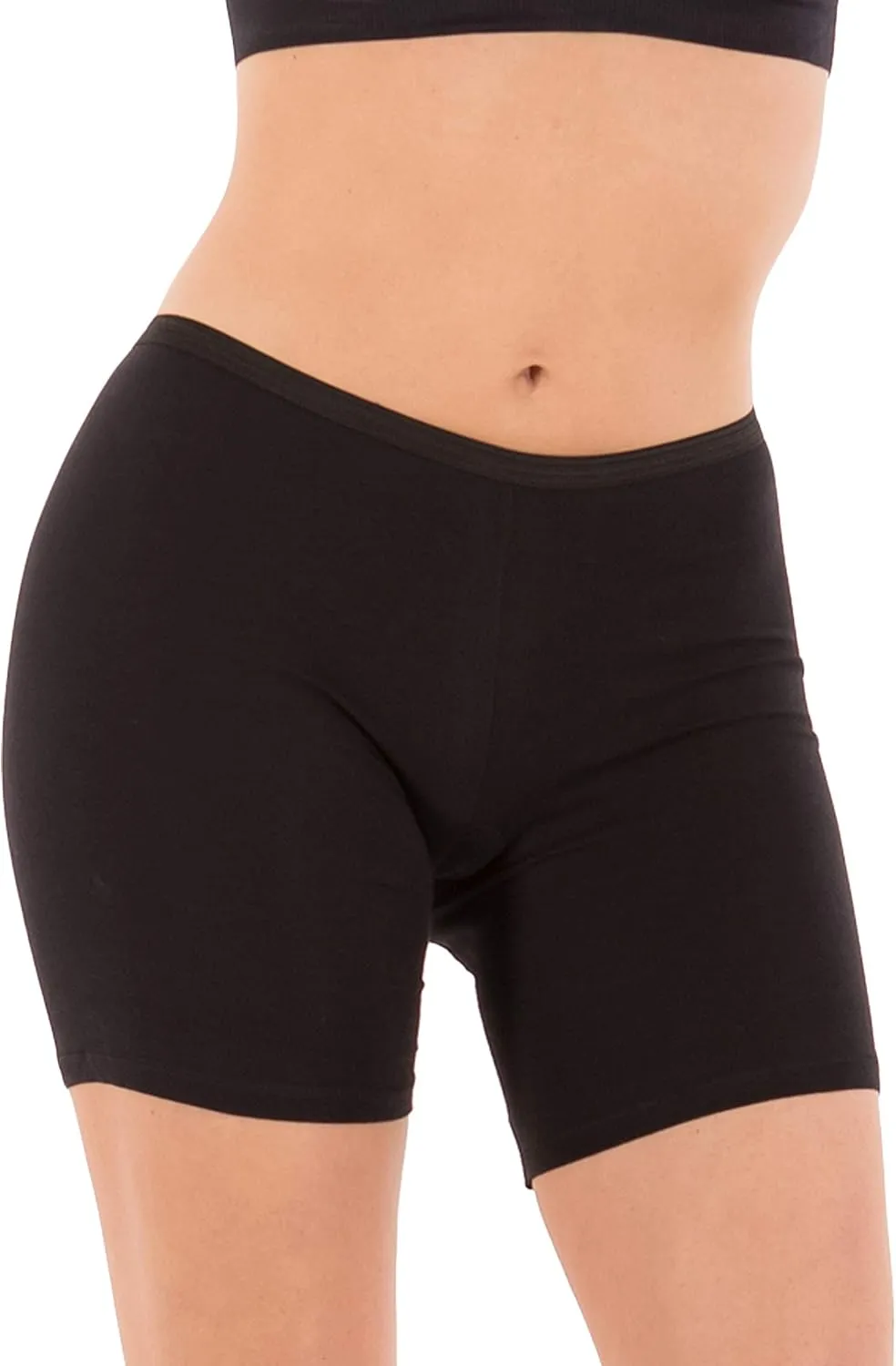 B2BODY Women's Regular & Plus Size Stretch Cotton Long Leg 6.5" Boyshort Briefs