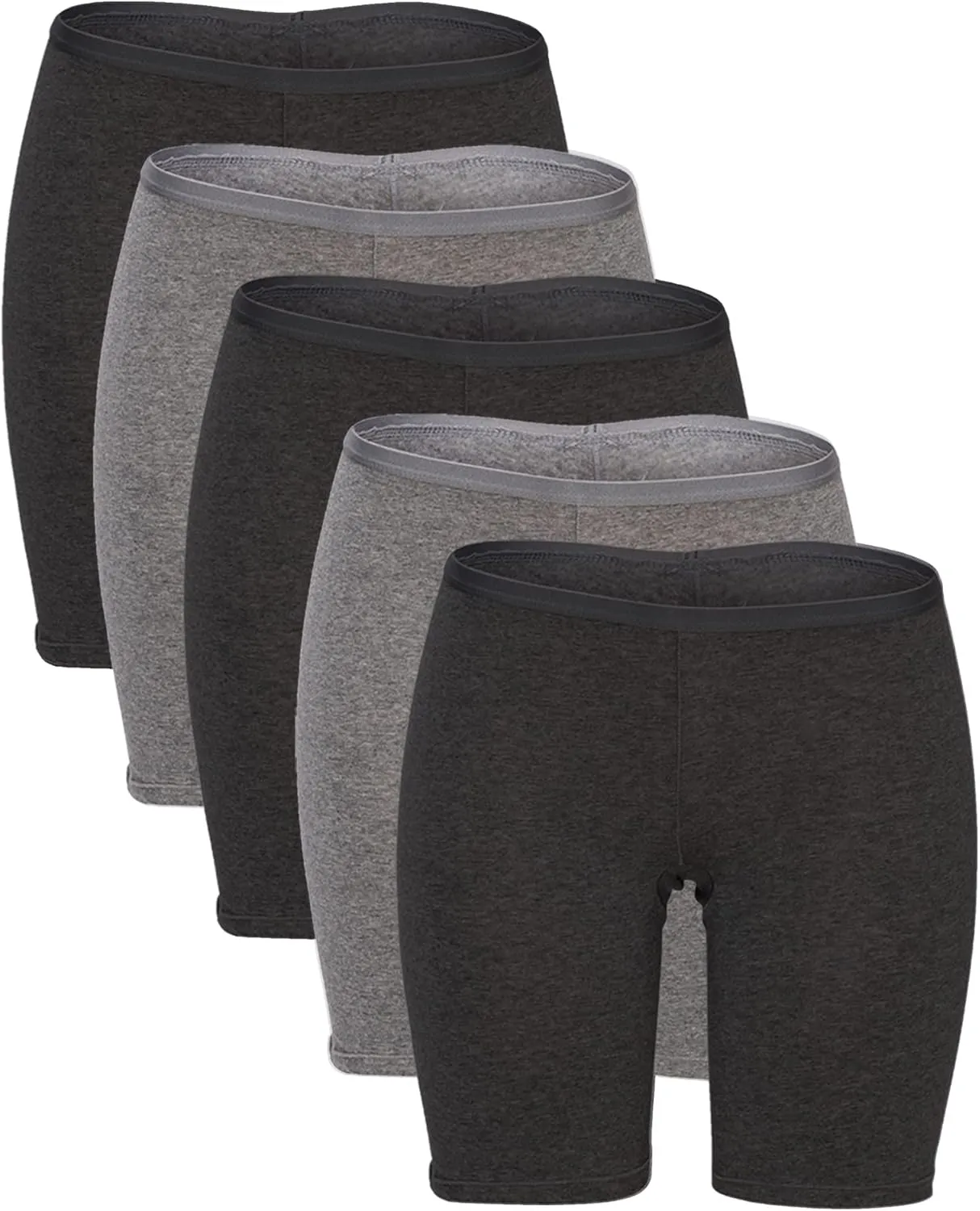 B2BODY Women's Regular & Plus Size Stretch Cotton Long Leg 6.5" Boyshort Briefs