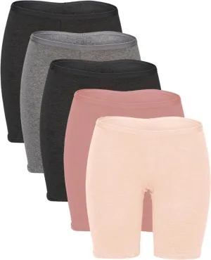 B2BODY Women's Regular & Plus Size Stretch Cotton Long Leg 6.5" Boyshort Briefs