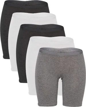 B2BODY Women's Regular & Plus Size Stretch Cotton Long Leg 6.5" Boyshort Briefs