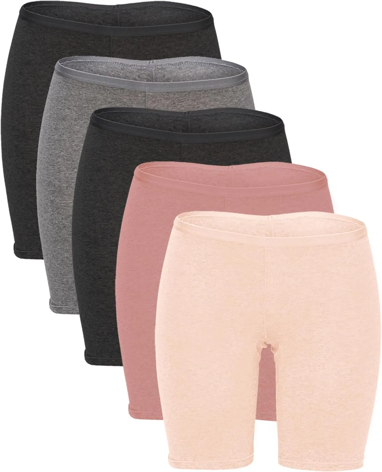 B2BODY Women's Regular & Plus Size Stretch Cotton Long Leg 6.5" Boyshort Briefs