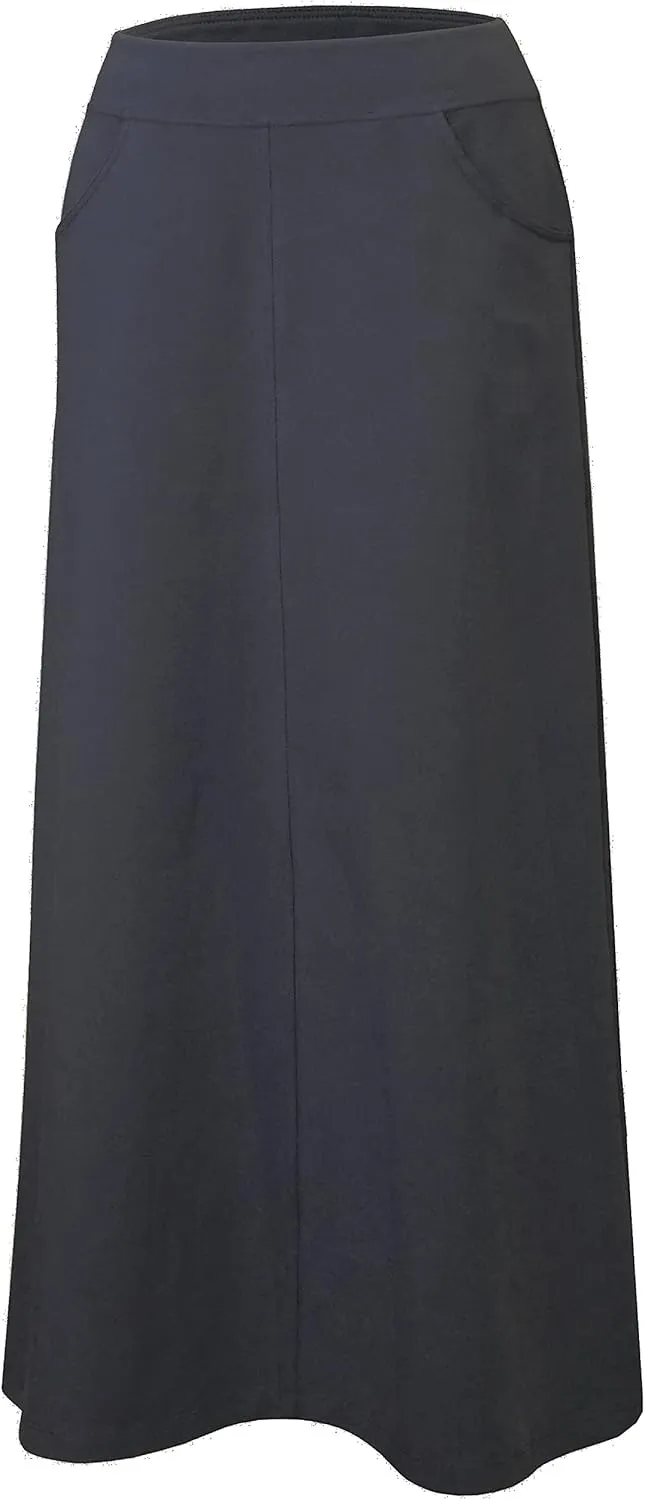 Baby'O Women's Stretch Cotton Knit Western Style A-Line Maxi Skirt
