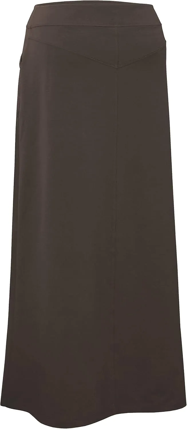 Baby'O Women's Stretch Cotton Knit Western Style A-Line Maxi Skirt