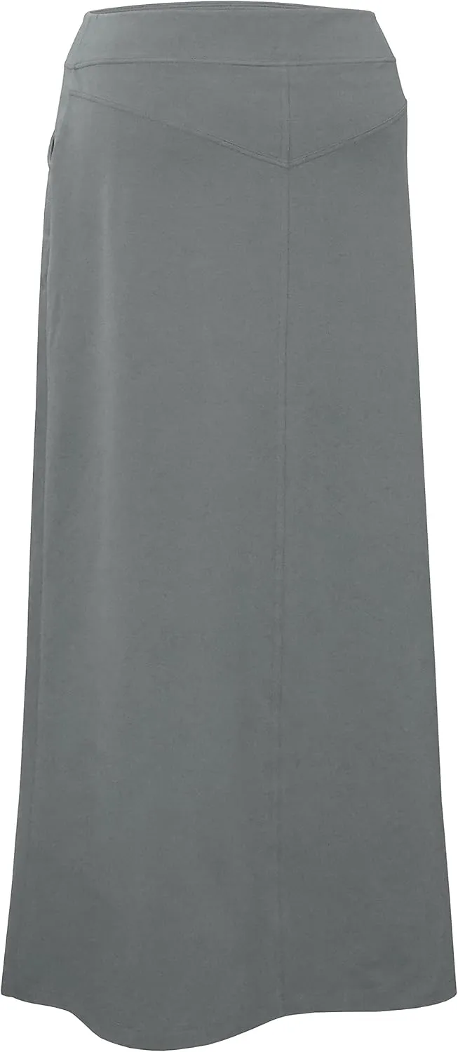 Baby'O Women's Stretch Cotton Knit Western Style A-Line Maxi Skirt