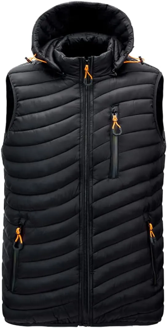 Bciopll Winter Mens Sleeveless Jacket Autumn Warm Thick Coats Cotton-Padded Waterproof Waistcoat