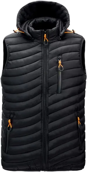 Bciopll Winter Mens Sleeveless Jacket Autumn Warm Thick Coats Cotton-Padded Waterproof Waistcoat