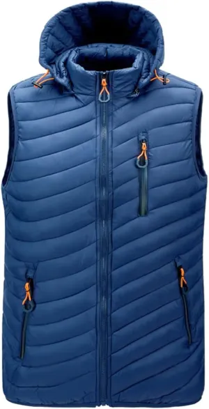 Bciopll Winter Mens Sleeveless Jacket Autumn Warm Thick Coats Cotton-Padded Waterproof Waistcoat