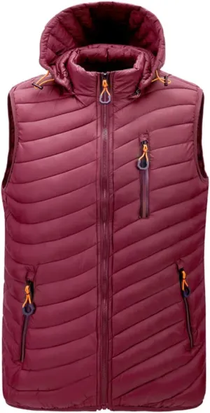 Bciopll Winter Mens Sleeveless Jacket Autumn Warm Thick Coats Cotton-Padded Waterproof Waistcoat