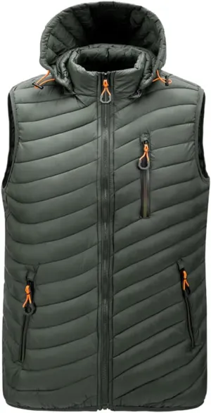 Bciopll Winter Mens Sleeveless Jacket Autumn Warm Thick Coats Cotton-Padded Waterproof Waistcoat