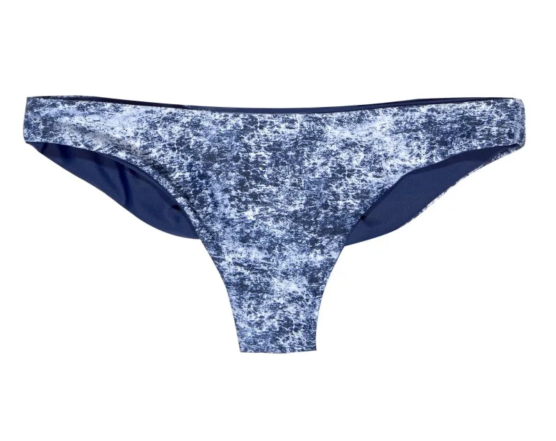 Bea Reversible Ruched Bikini Bottom (Denim/Navy)