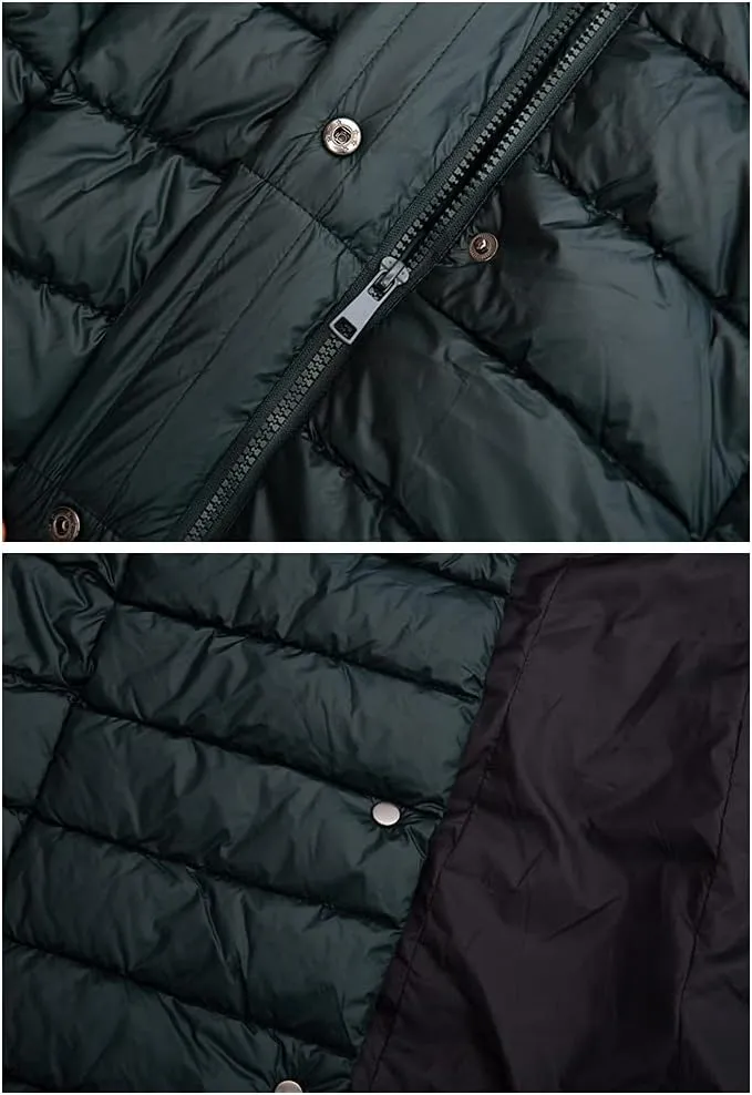 Bellivera Women Long Heavy Puffer Coat Diamond Quilted Thermal Thicken Winter Parka Windproof Jacket with Hood