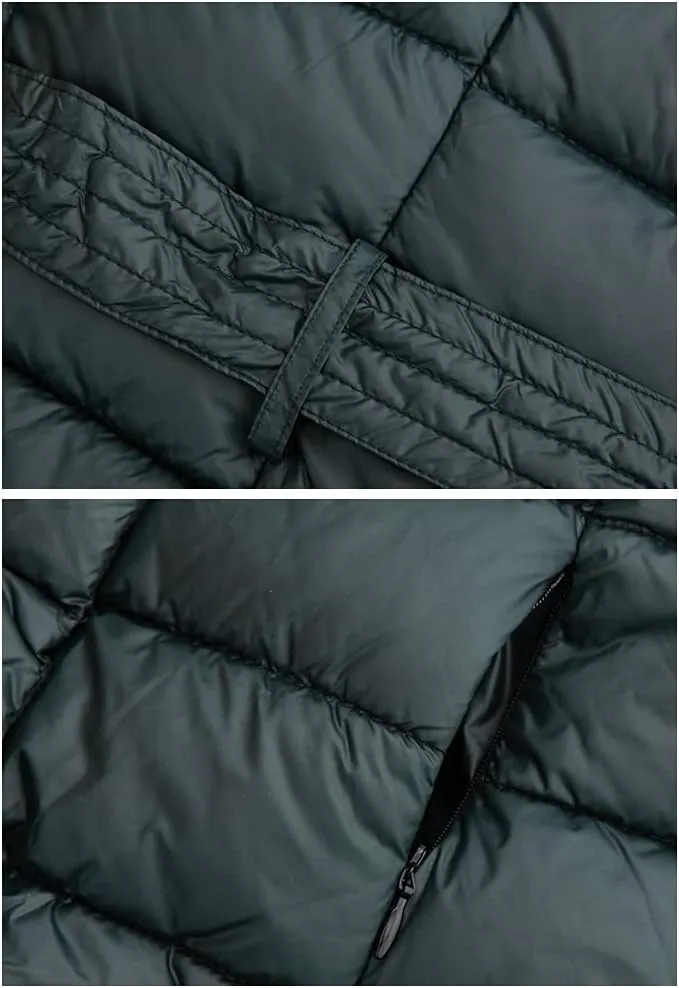 Bellivera Women Long Heavy Puffer Coat Diamond Quilted Thermal Thicken Winter Parka Windproof Jacket with Hood
