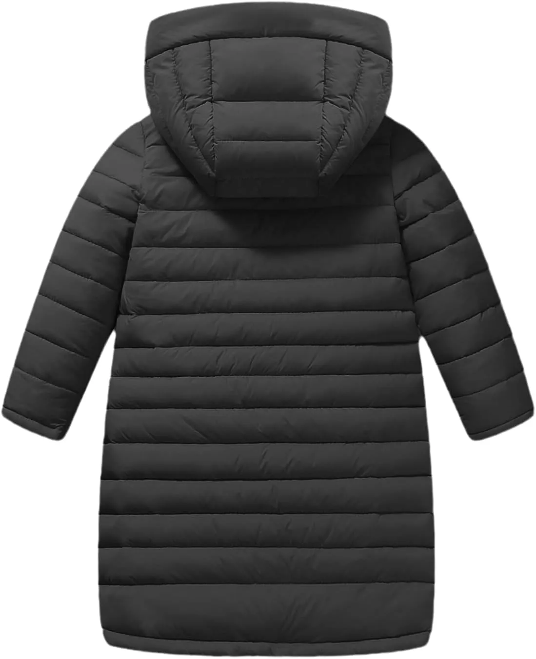 Boys Girls Long Lightweight Hooded Puffer Jacket Packable Autumn and Winter Long Down Coats