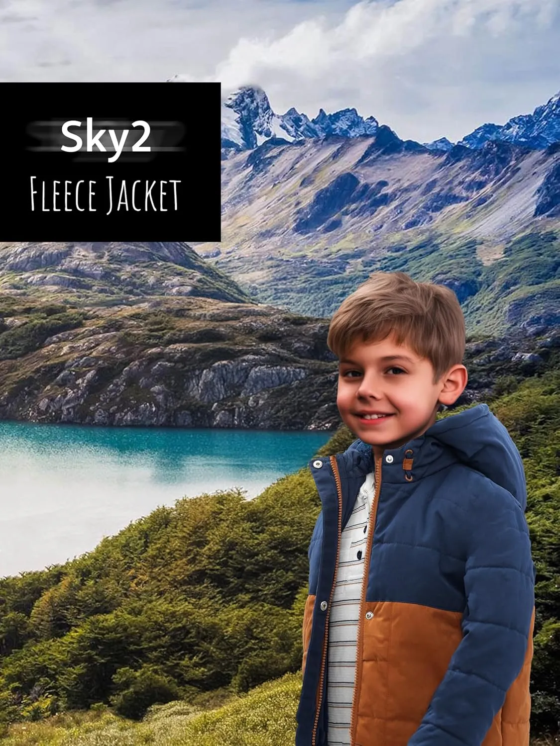 Boys Soft Shell Fleece Jacket, Kids Winter Jacket with Hood, Block Color, 4-7T