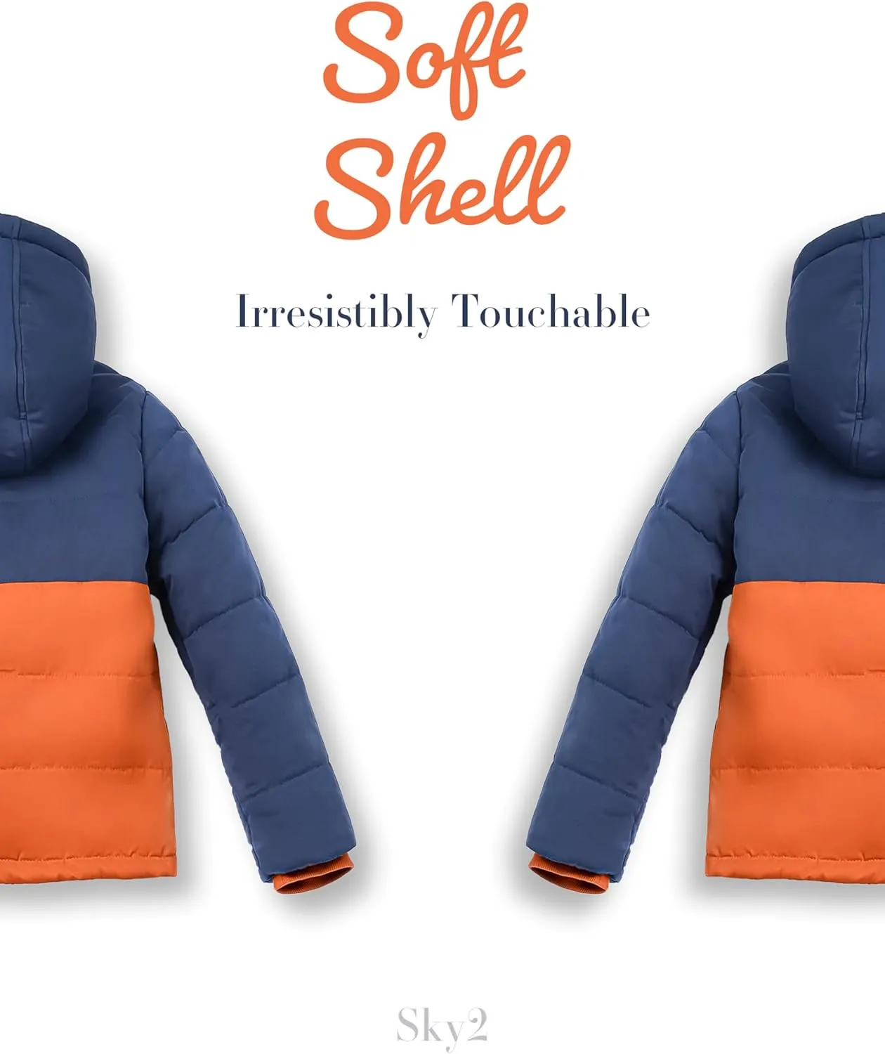 Boys Soft Shell Fleece Jacket, Kids Winter Jacket with Hood, Block Color, 4-7T