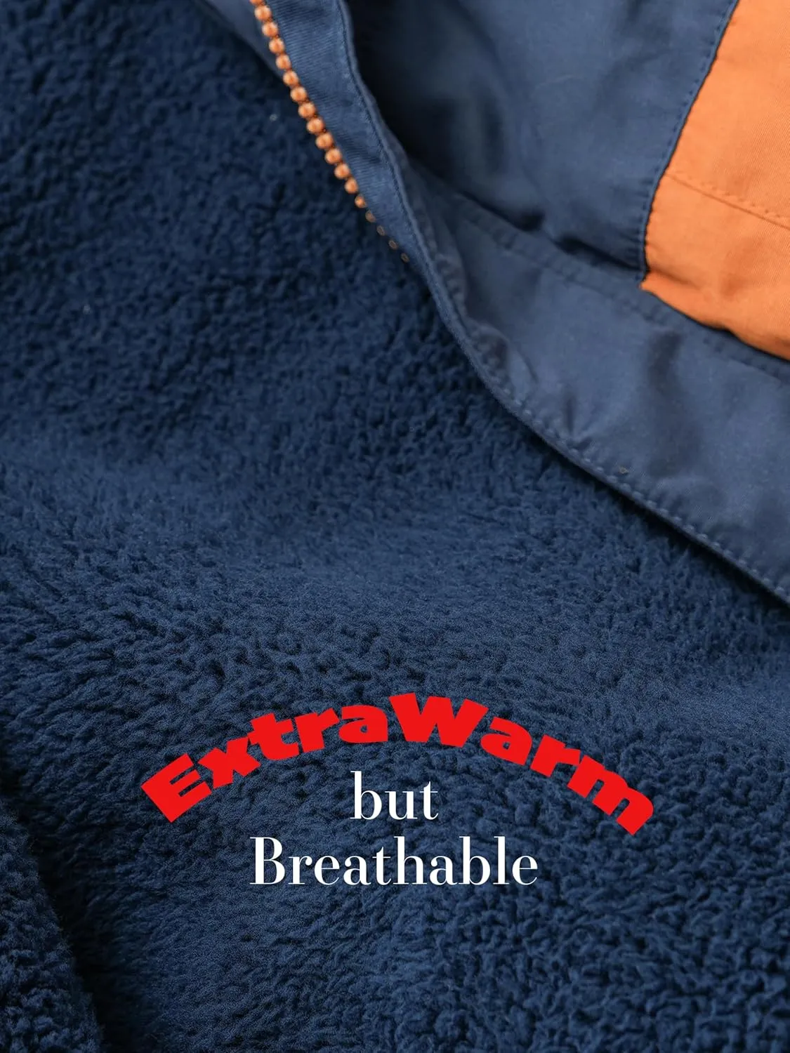 Boys Soft Shell Fleece Jacket, Kids Winter Jacket with Hood, Block Color, 4-7T