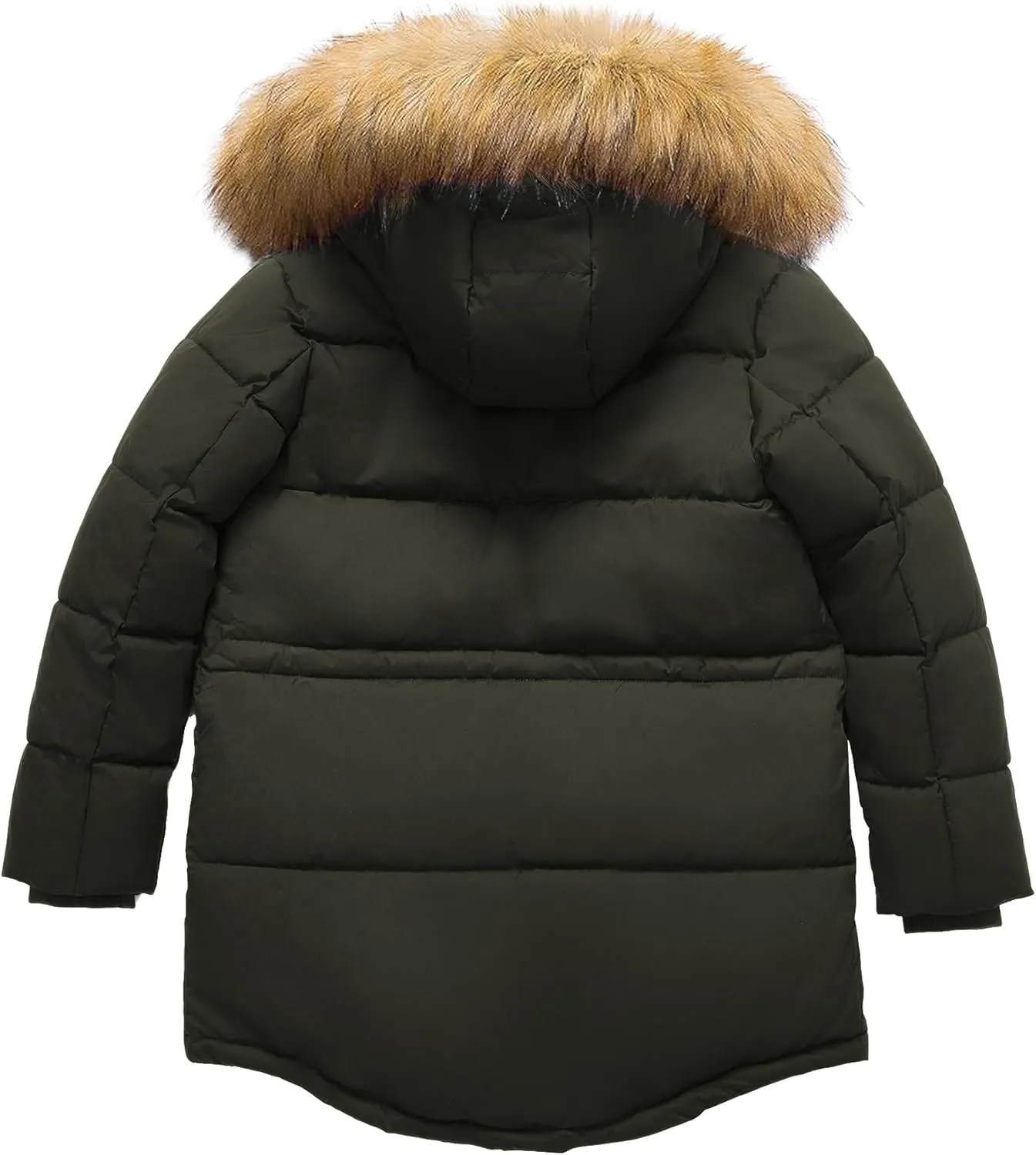 Boy's Winter Coat Waterproof Kids Puffer Jacket Thicken Parka Fleece Lined Bubble Ski Snow Outerwear with Fur Hood