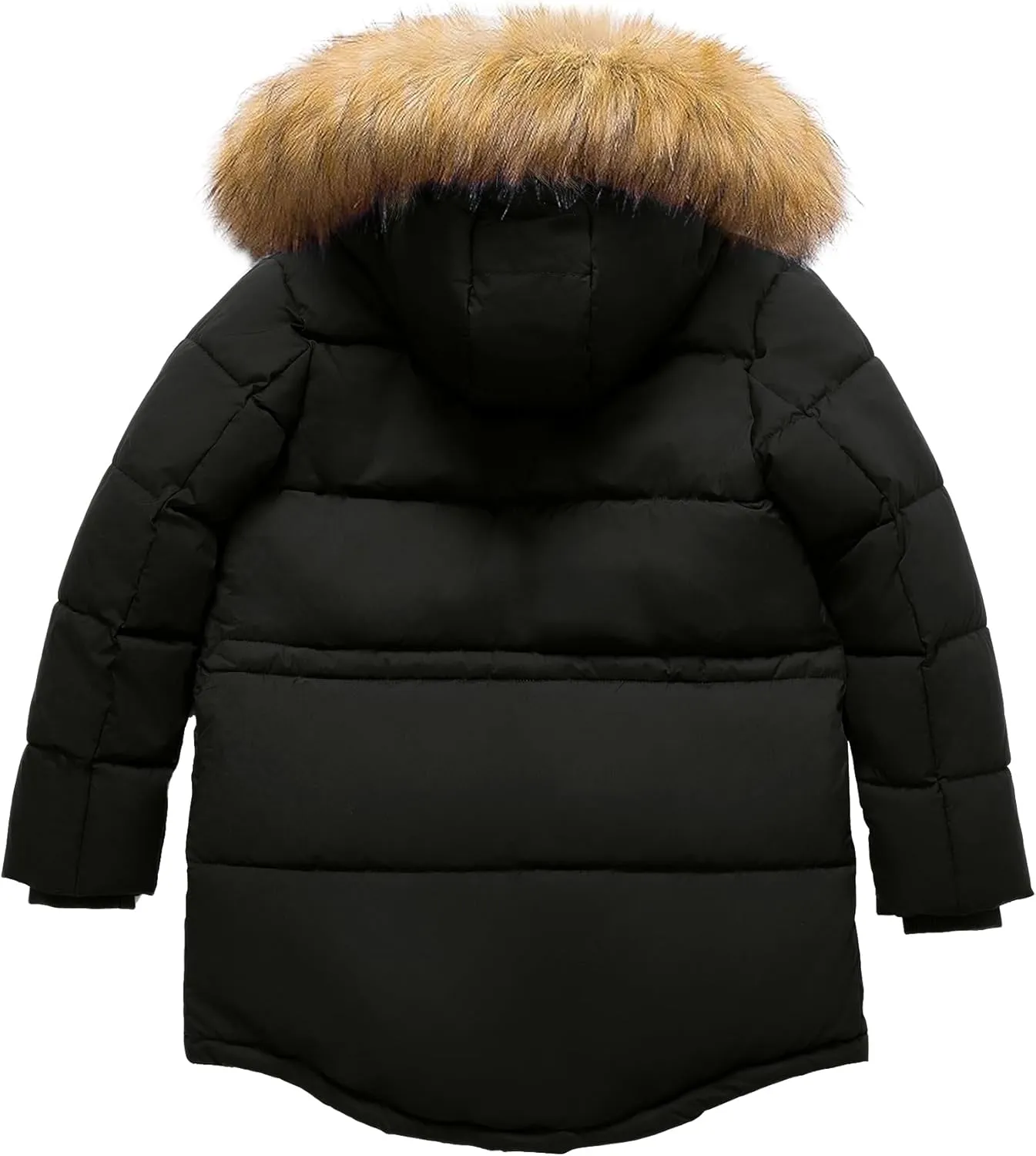 Boy's Winter Coat Waterproof Kids Puffer Jacket Thicken Parka Fleece Lined Bubble Ski Snow Outerwear with Fur Hood