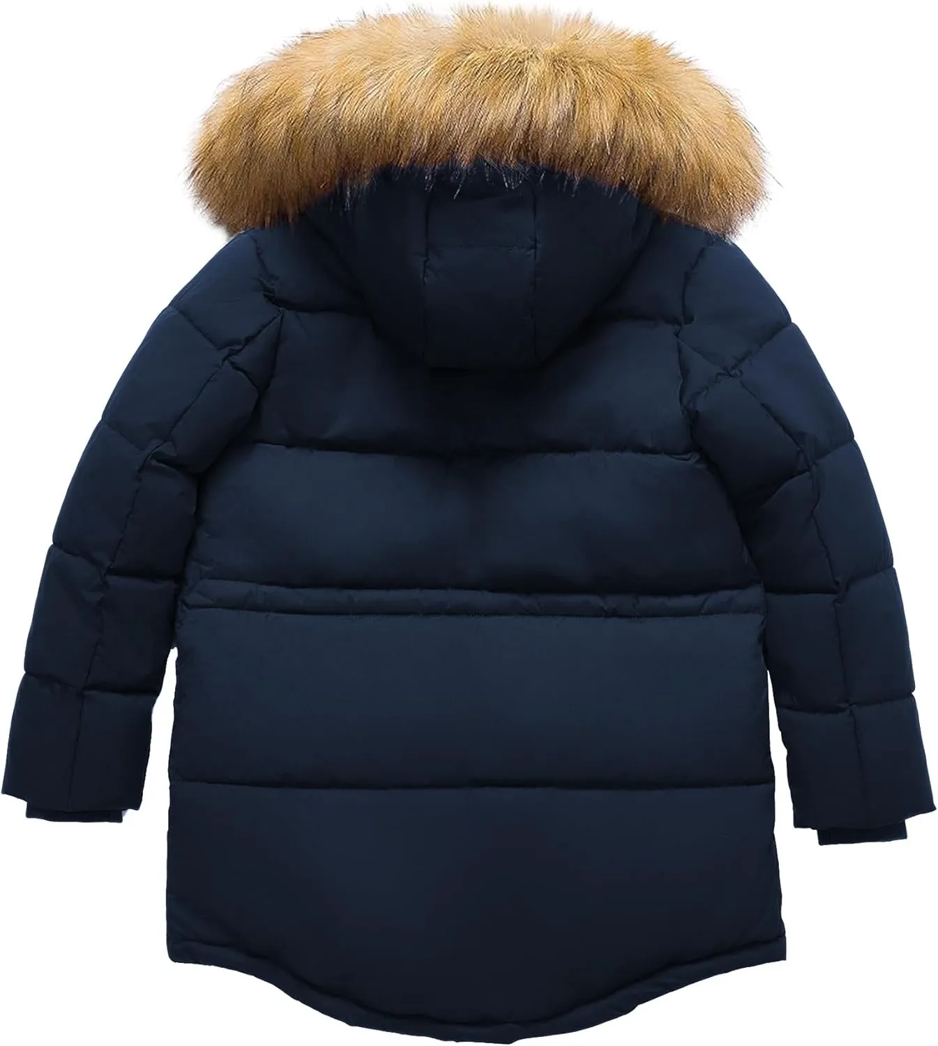 Boy's Winter Coat Waterproof Kids Puffer Jacket Thicken Parka Fleece Lined Bubble Ski Snow Outerwear with Fur Hood