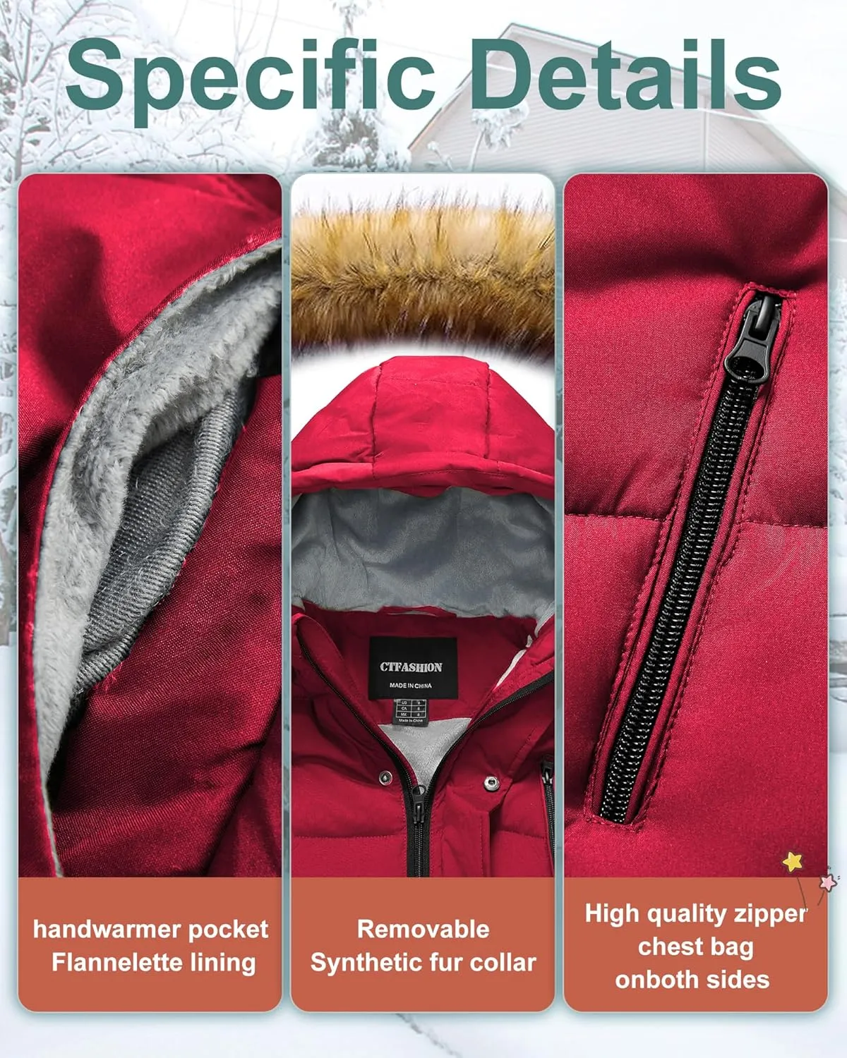 Boy's Winter Coat Waterproof Kids Puffer Jacket Thicken Parka Fleece Lined Bubble Ski Snow Outerwear with Fur Hood