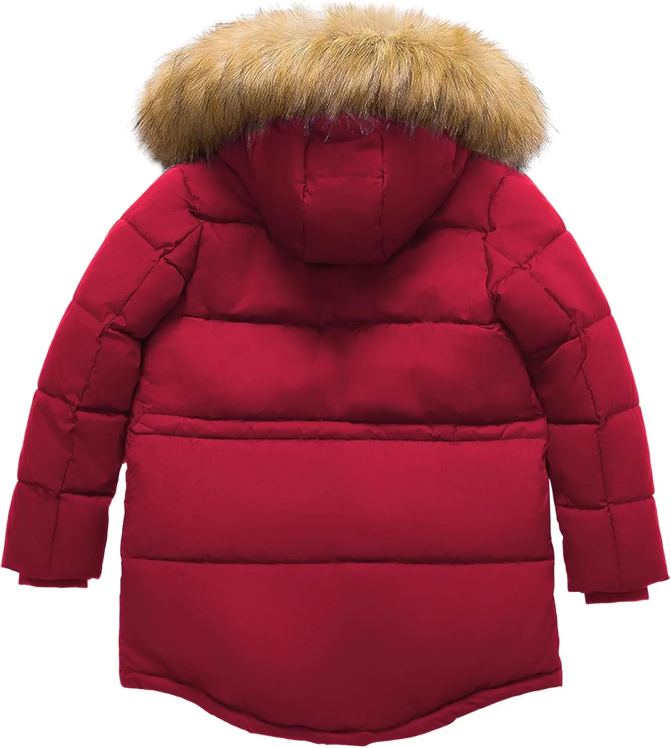 Boy's Winter Coat Waterproof Kids Puffer Jacket Thicken Parka Fleece Lined Bubble Ski Snow Outerwear with Fur Hood