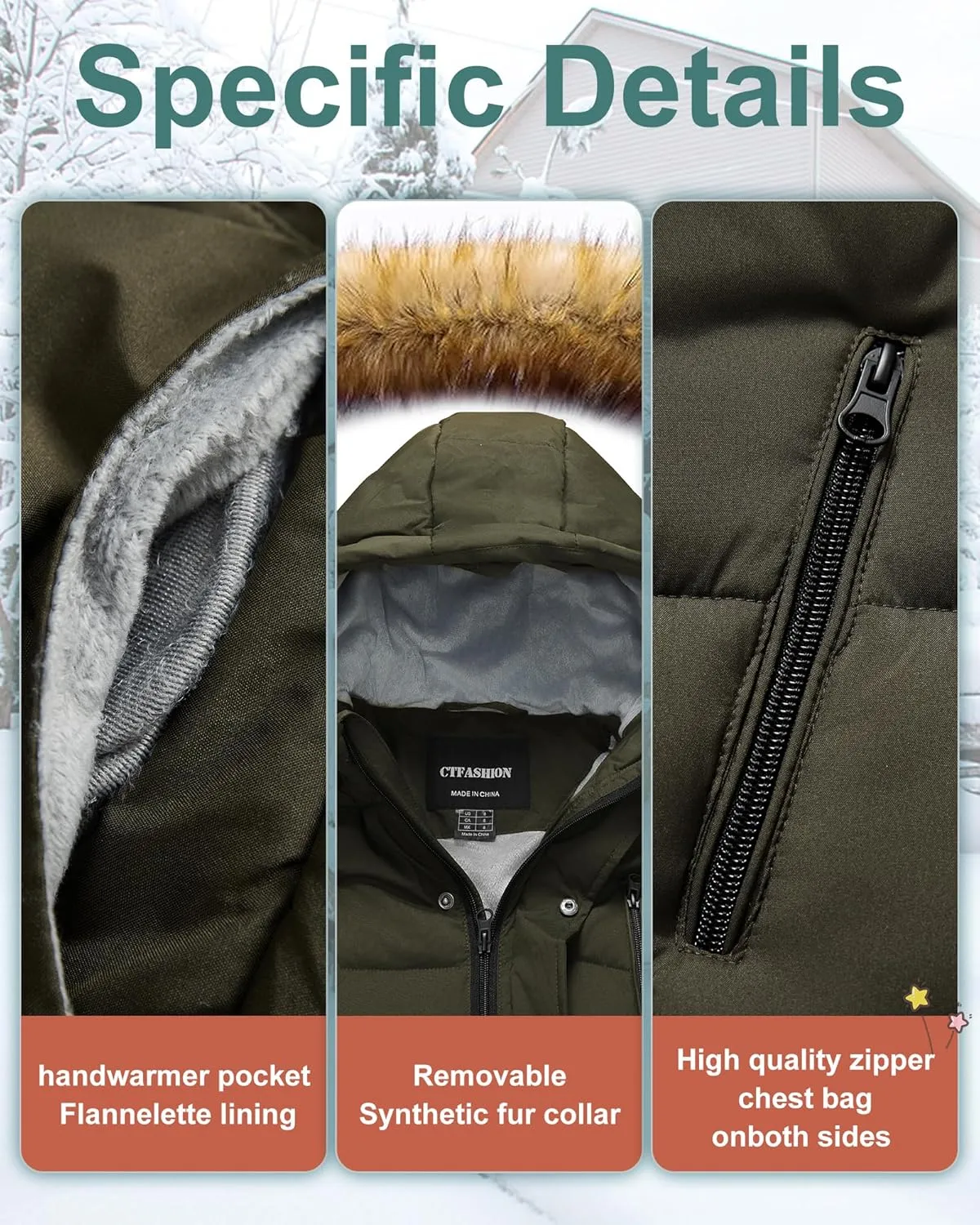 Boy's Winter Coat Waterproof Kids Puffer Jacket Thicken Parka Fleece Lined Bubble Ski Snow Outerwear with Fur Hood