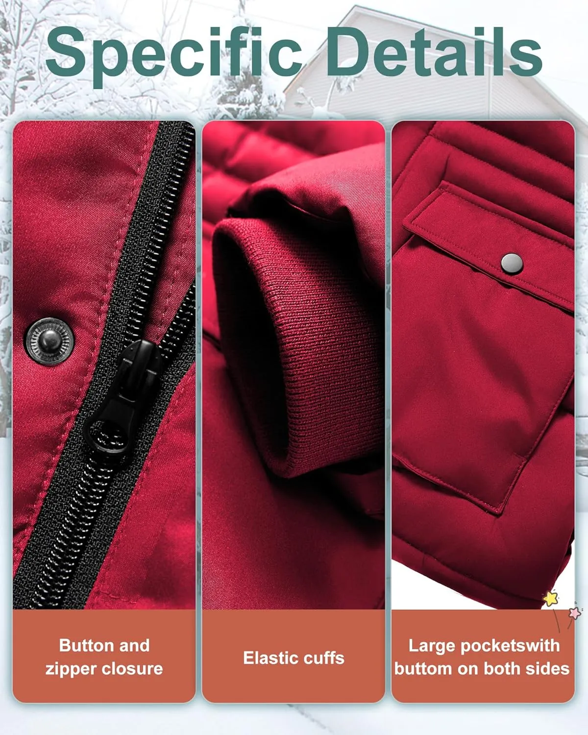 Boy's Winter Coat Waterproof Kids Puffer Jacket Thicken Parka Fleece Lined Bubble Ski Snow Outerwear with Fur Hood