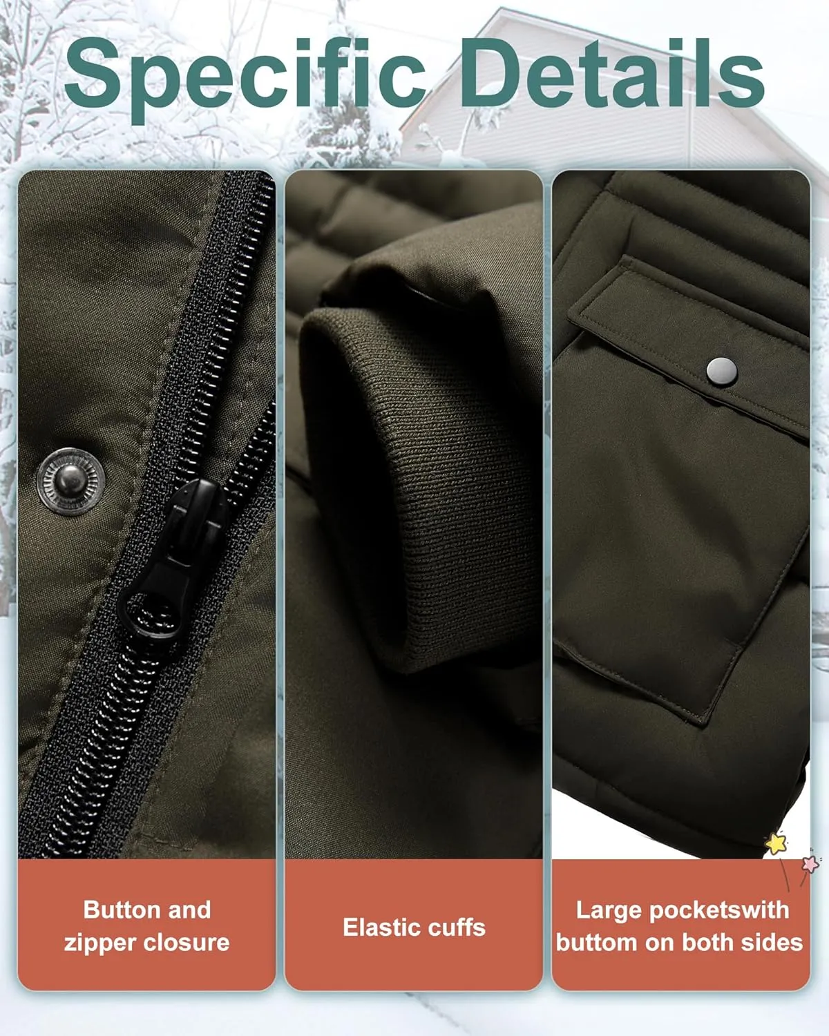 Boy's Winter Coat Waterproof Kids Puffer Jacket Thicken Parka Fleece Lined Bubble Ski Snow Outerwear with Fur Hood
