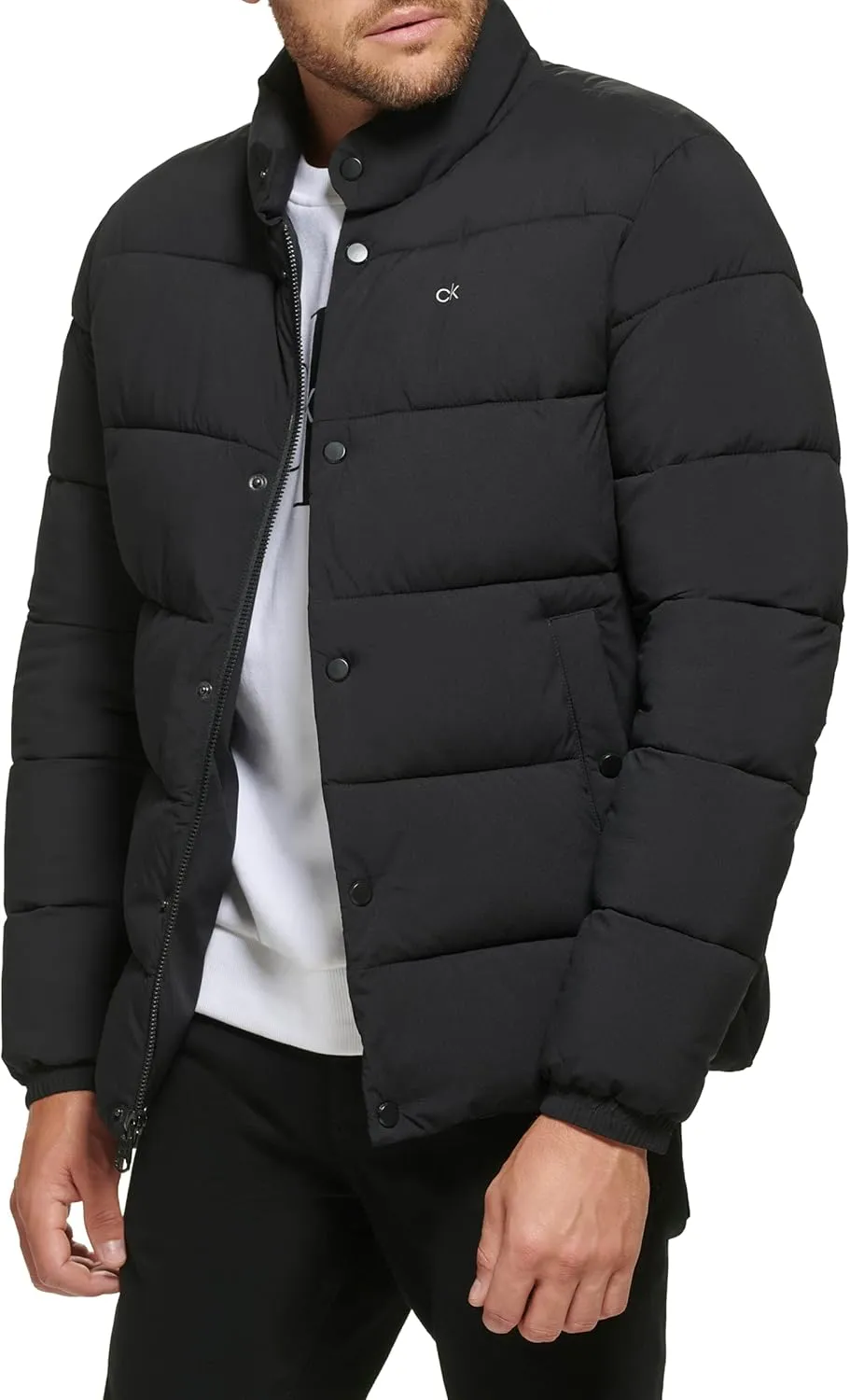 Calvin Klein Men's Snap Front Puffer Jacket