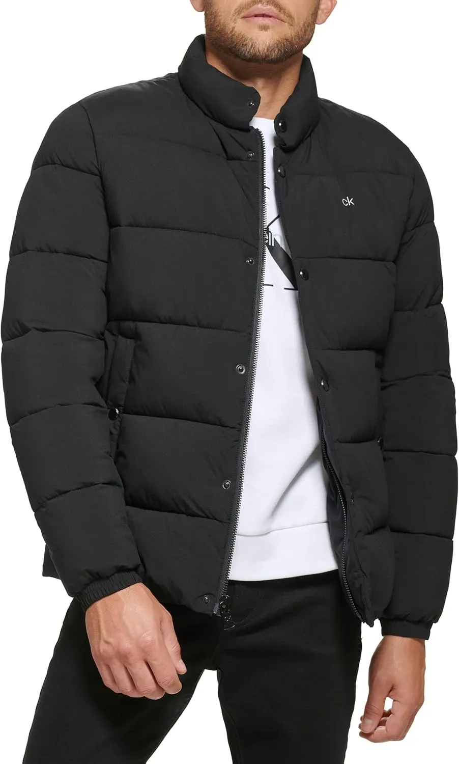 Calvin Klein Men's Snap Front Puffer Jacket