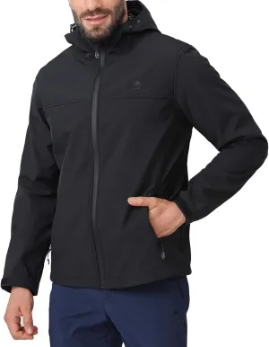 CAMEL CROWN Mens Softshell Jacket Fleece Lined Waterproof Windproof Lightweight Outerwear Full Zip Hiking Work Travel