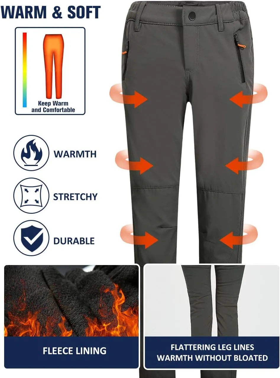 Camii Mia Women's Winter Warm Outdoor Slim Windproof Waterproof Ski Snow Fleece Hiking Pants