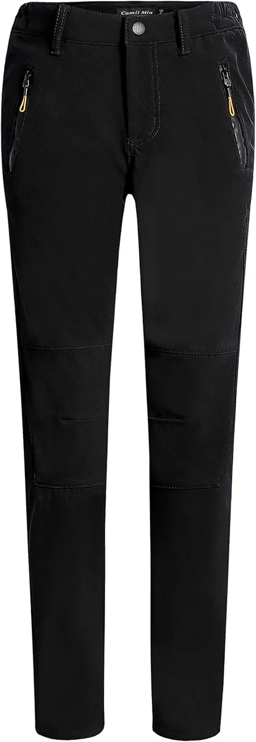Camii Mia Women's Winter Warm Outdoor Slim Windproof Waterproof Ski Snow Fleece Hiking Pants