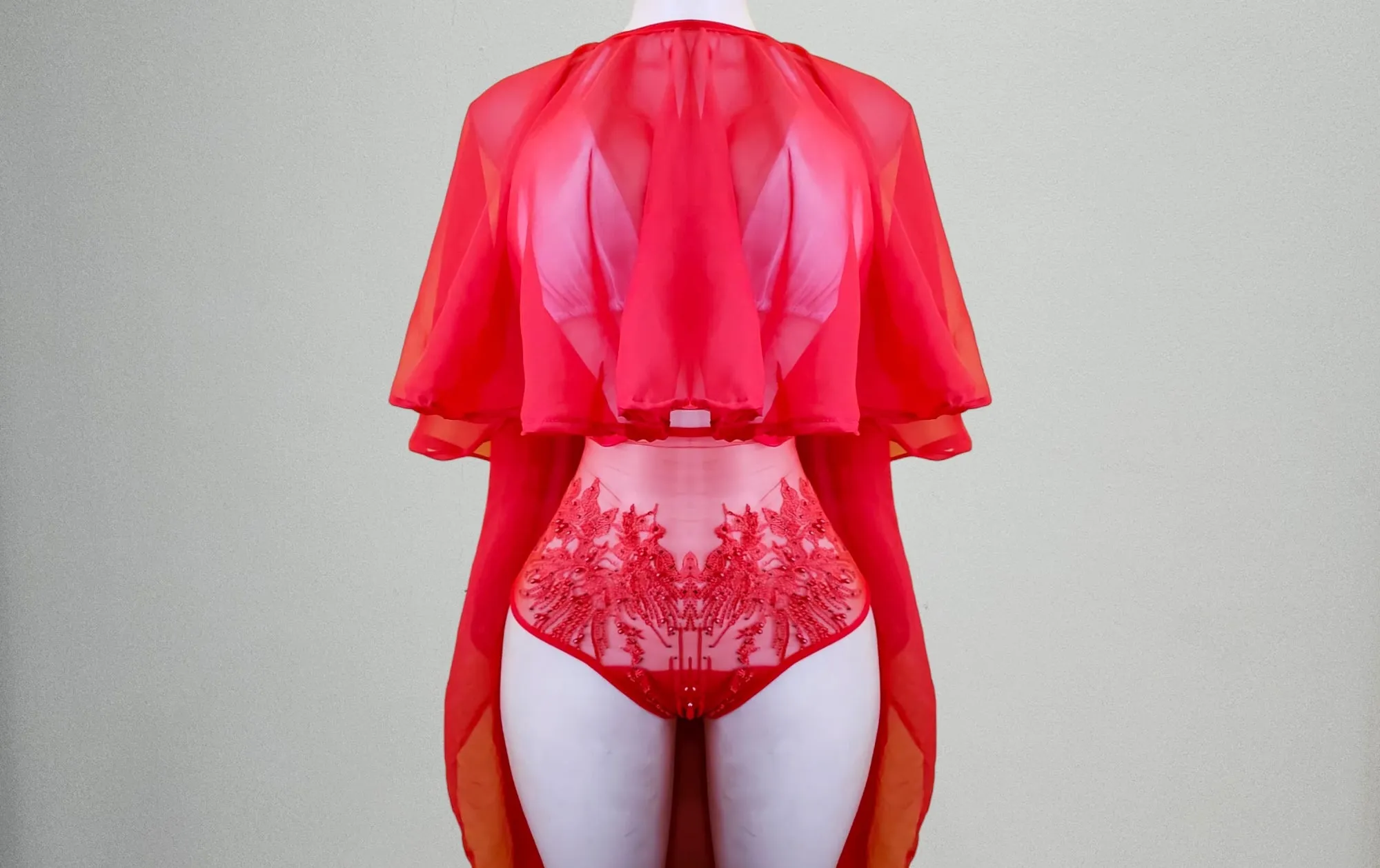 Camparie chiffon cover up