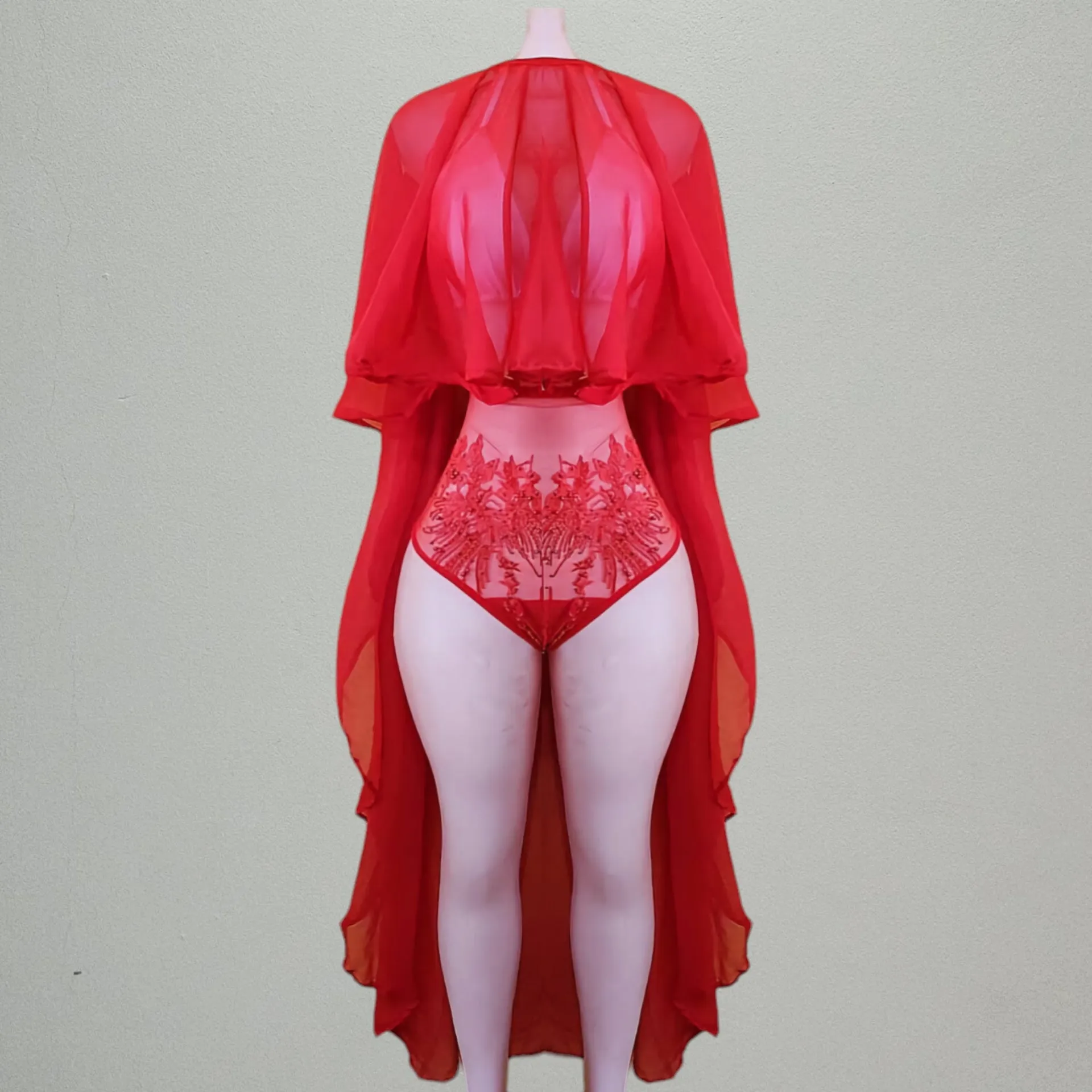 Camparie chiffon cover up