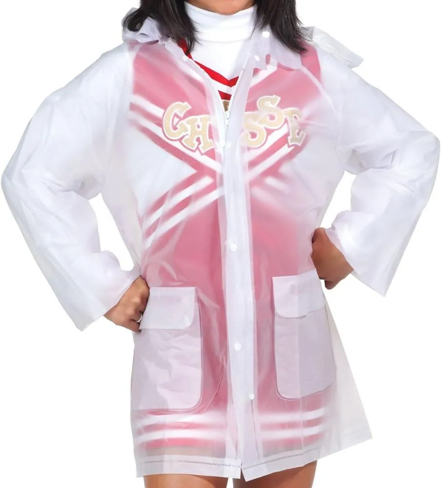 Chasse Cheer Clear Raincoat With Detachable Hood and Pockets - Front Zip and Snaps - Youth Sizes