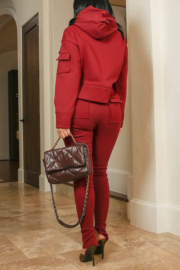 Chic Flap Pocket Top & Pants Set