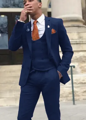 Chic Navy /Burgundy Prom Party Suits for Men 3 Pieces CS2479