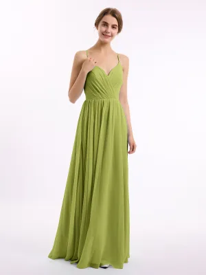 Chiffon Bridesmaid Dresses with Spaghetti Straps-Clover Plus Size