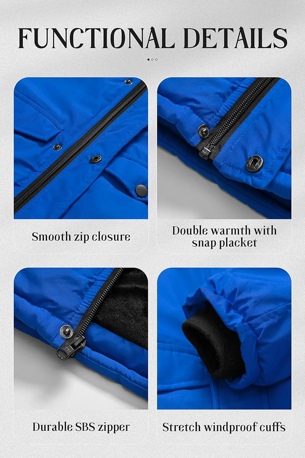Chrisuno Boy's Med-length Parka Winter Coat Waterproof Outwear Ski Snow Jackets Thick Padded Insulated Windbreaker