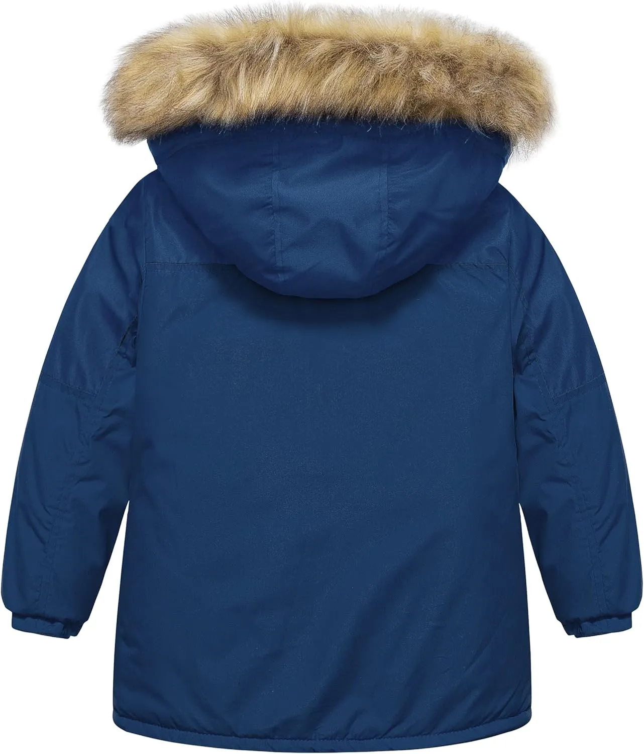 Chrisuno Boy's Med-length Parka Winter Coat Waterproof Outwear Ski Snow Jackets Thick Padded Insulated Windbreaker