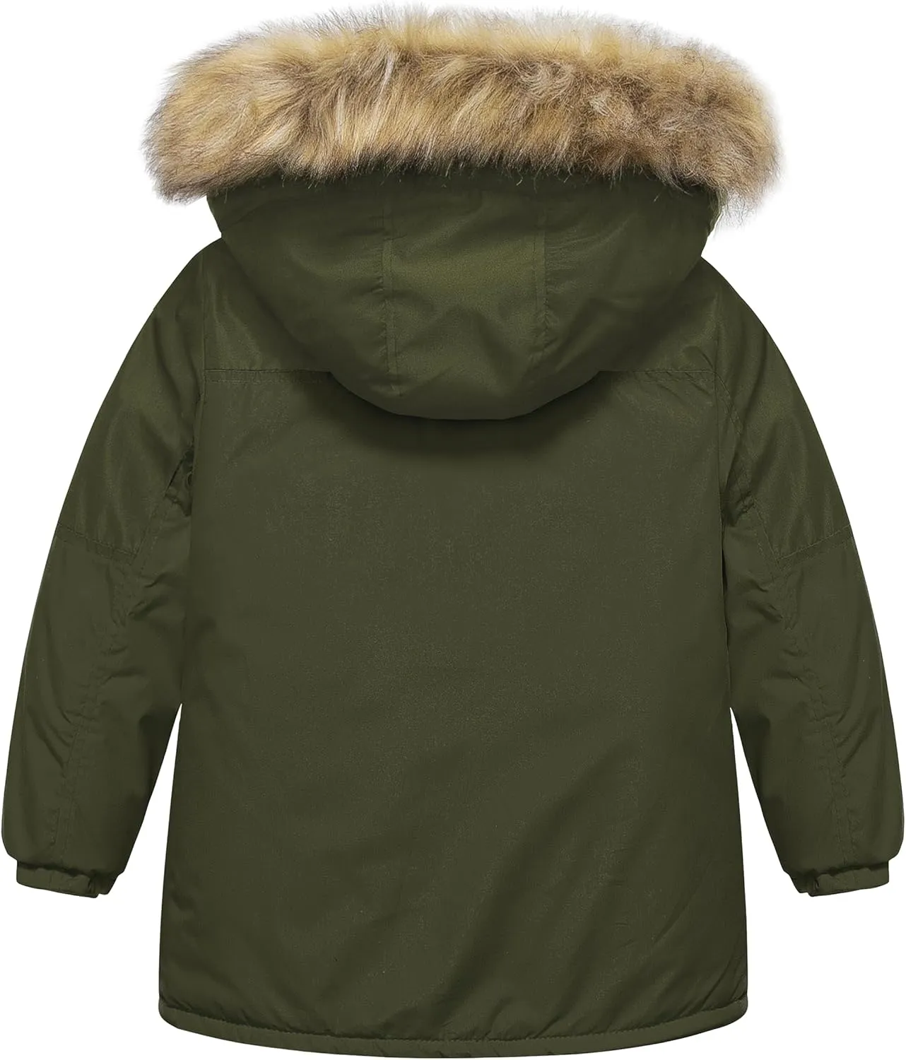 Chrisuno Boy's Med-length Parka Winter Coat Waterproof Outwear Ski Snow Jackets Thick Padded Insulated Windbreaker