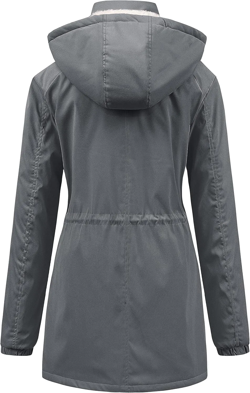 Chrisuno Women's Mid-Length Parka Winter Outerwear Jacket Soft Fleece Warm Snow Coat