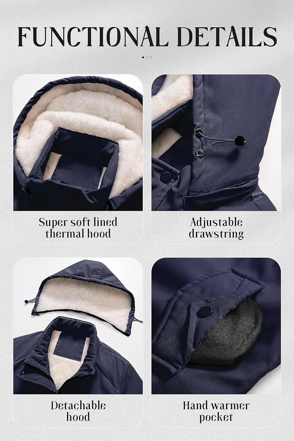 Chrisuno Women's Mid-Length Parka Winter Outerwear Jacket Soft Fleece Warm Snow Coat