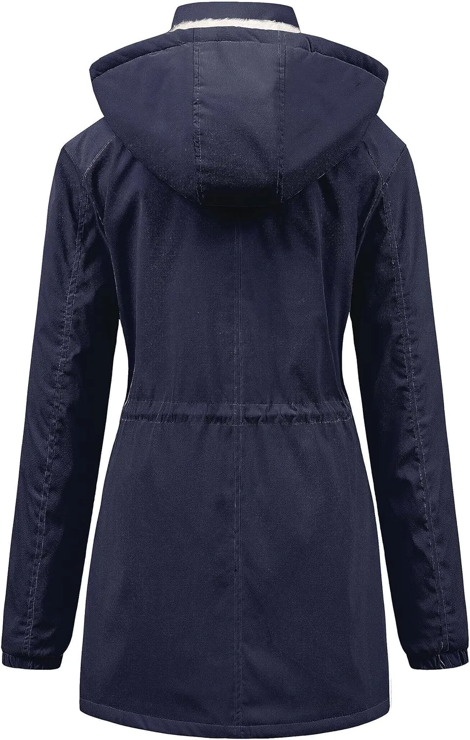 Chrisuno Women's Mid-Length Parka Winter Outerwear Jacket Soft Fleece Warm Snow Coat