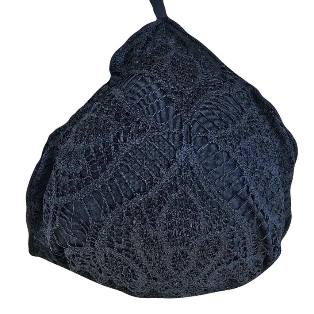 Cia Maritima Black Lace Triangle String Bikini