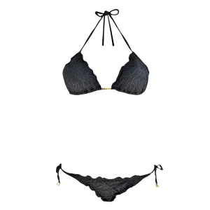 Cia Maritima Black Lace Triangle String Bikini