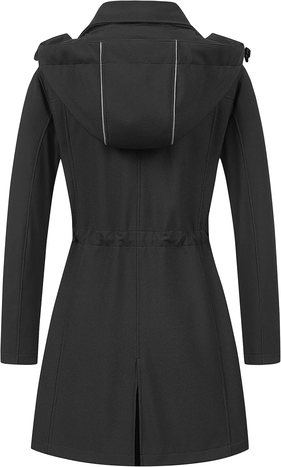 CREATMO US Women's Lightweight Waterproof Long Softshell Tactical Jacket Fleece Lined Windbreaker