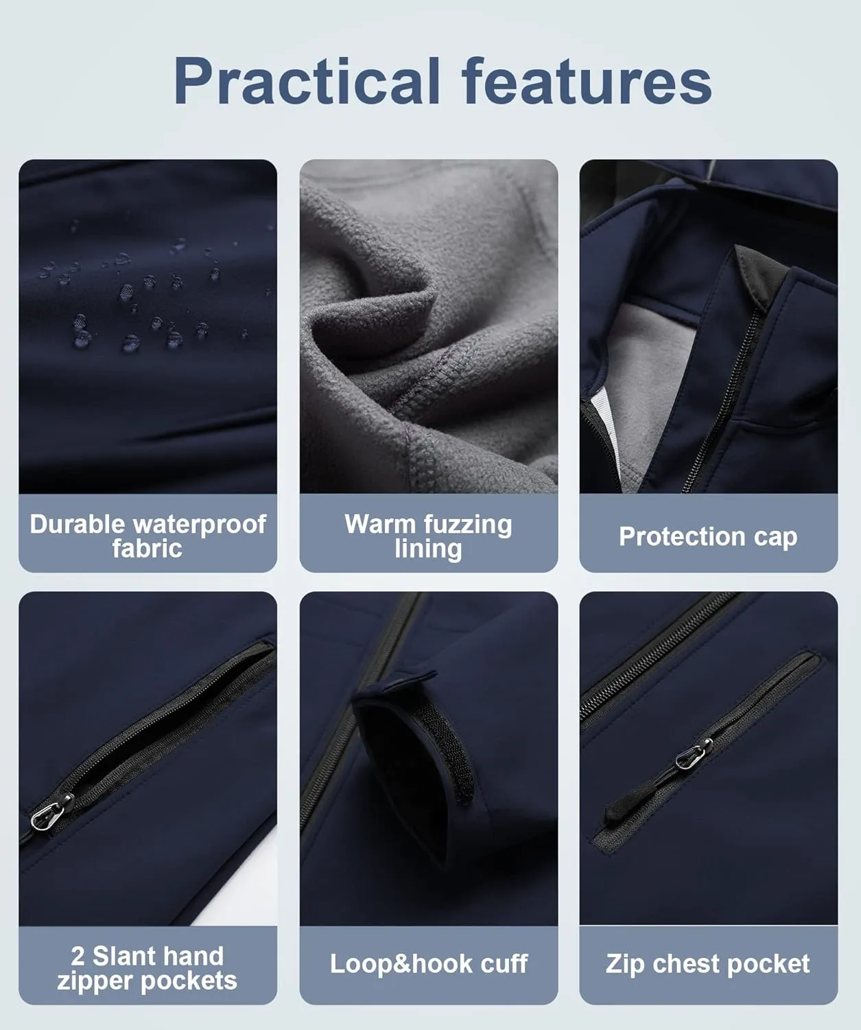 CREATMO US Women's Plus Size Long Softshell Jacket Waterproof Fleece Lined Rain Jacket Lightweight Windbreaker With Hood